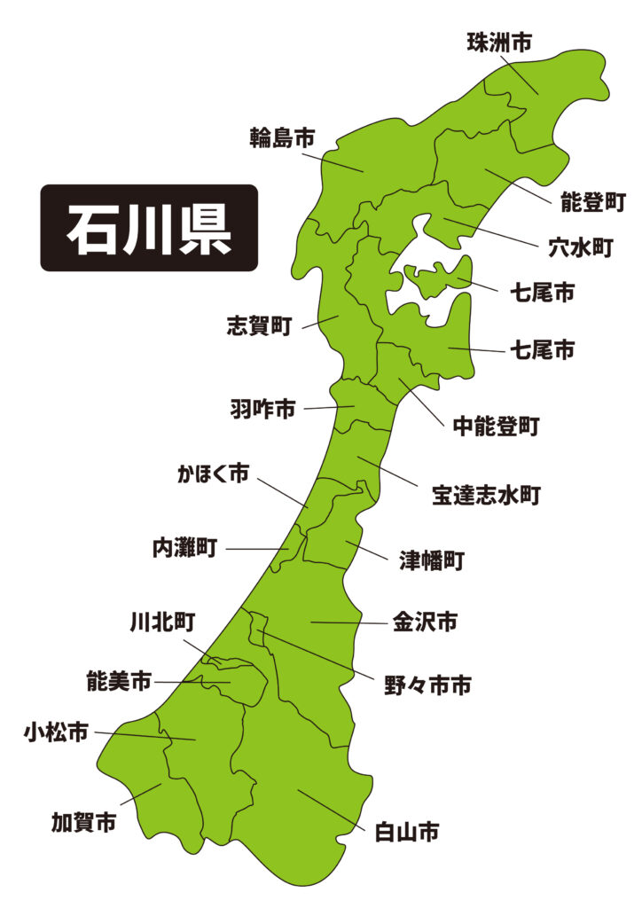 石川県のマップ